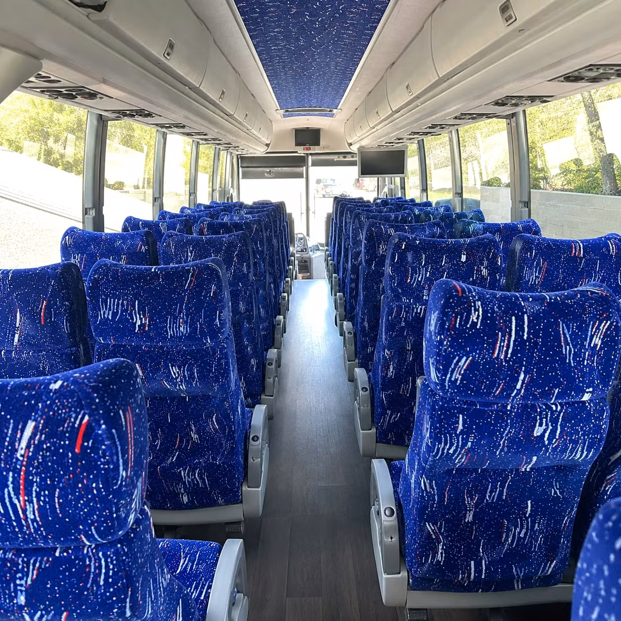 56 passenger charter bus inside